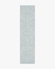 Winter Medallion — Halı, Dusty Mavi, RUNNER, beyaz zemin, 2x10