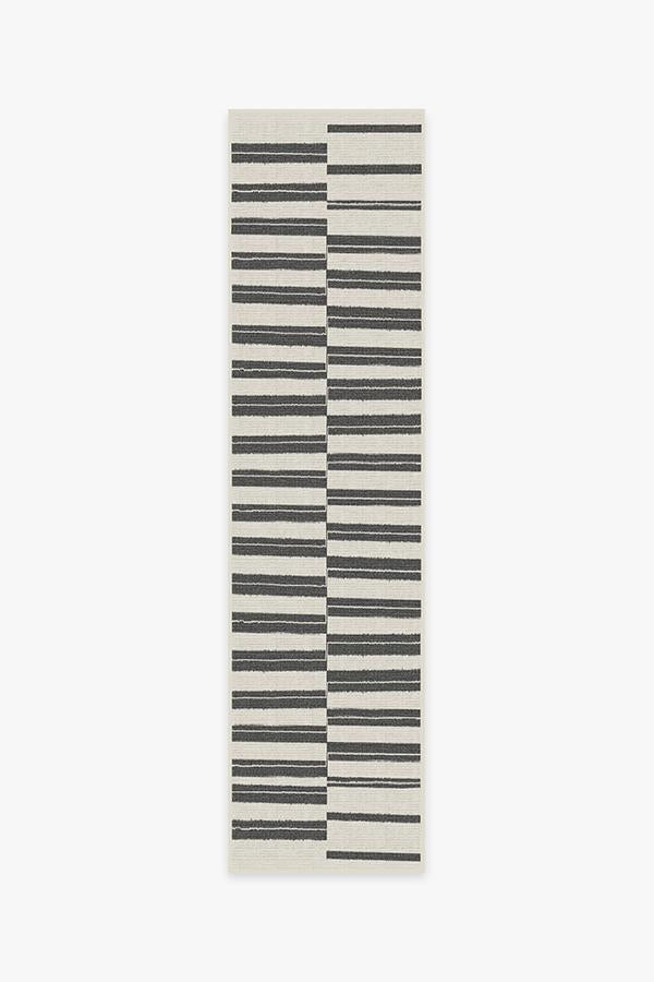 Offset Stripe — Halı, Siyah, RUNNER, beyaz zemin, 2x10