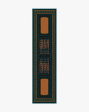 Nerissa — Halı, Turkuaz Altın, RUNNER, beyaz zemin, 2x10