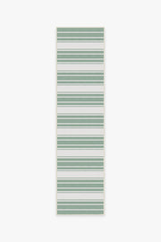 Marina Stripe — Halı, Adaçayı Yeşili, RUNNER, beyaz zemin, 2x10