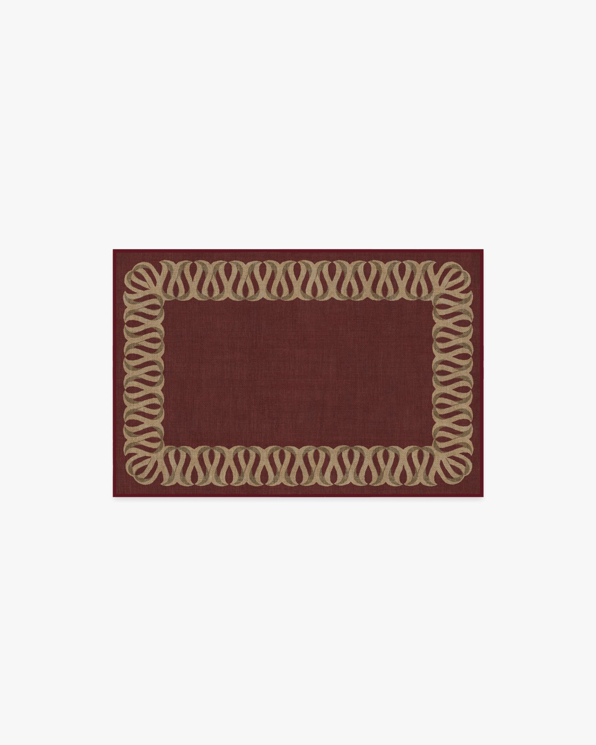 Ribbon Border — Halı, Kırmızı Doğal, AREA, beyaz zemin, 2x3