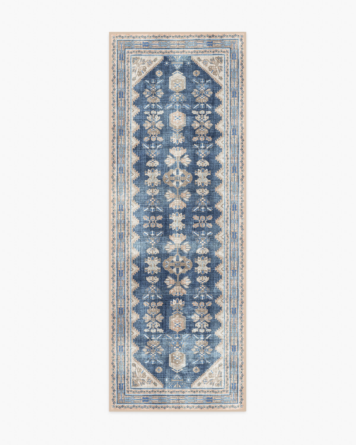 Pradera — Halı, Lacivert, RUNNER, beyaz zemin, 2x7