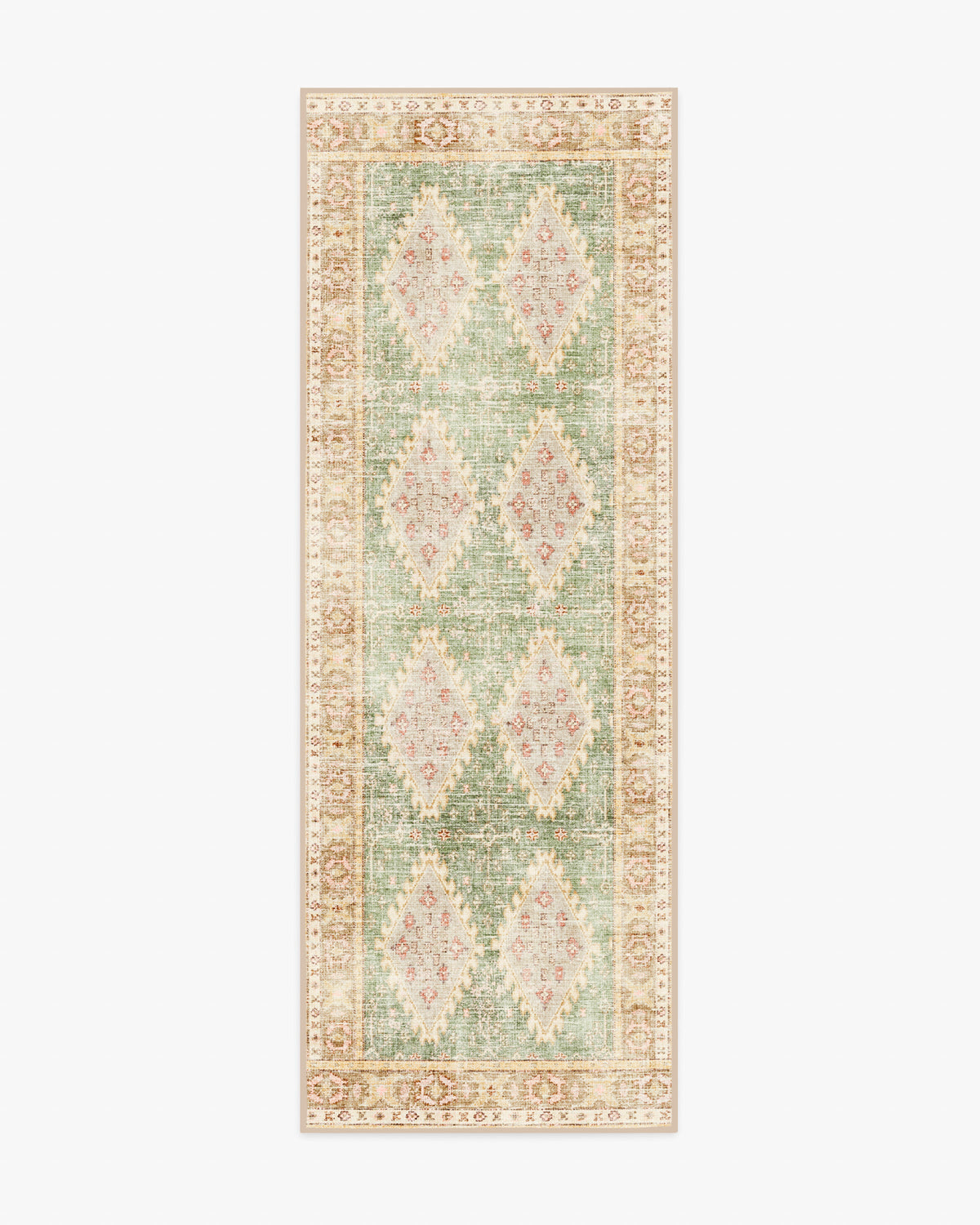 Zosia — Halı, Adaçayı Altın, RUNNER, beyaz zemin, 2x7