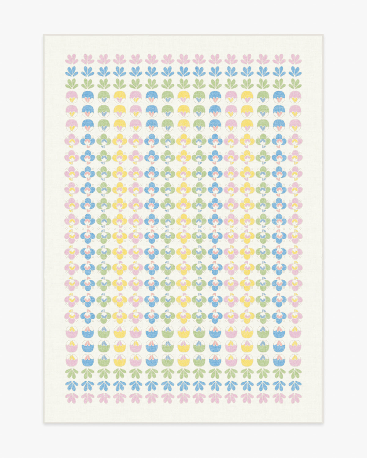 Ditzy Daisy — Halı, Çok Renkli, AREA, beyaz zemin, 5x7