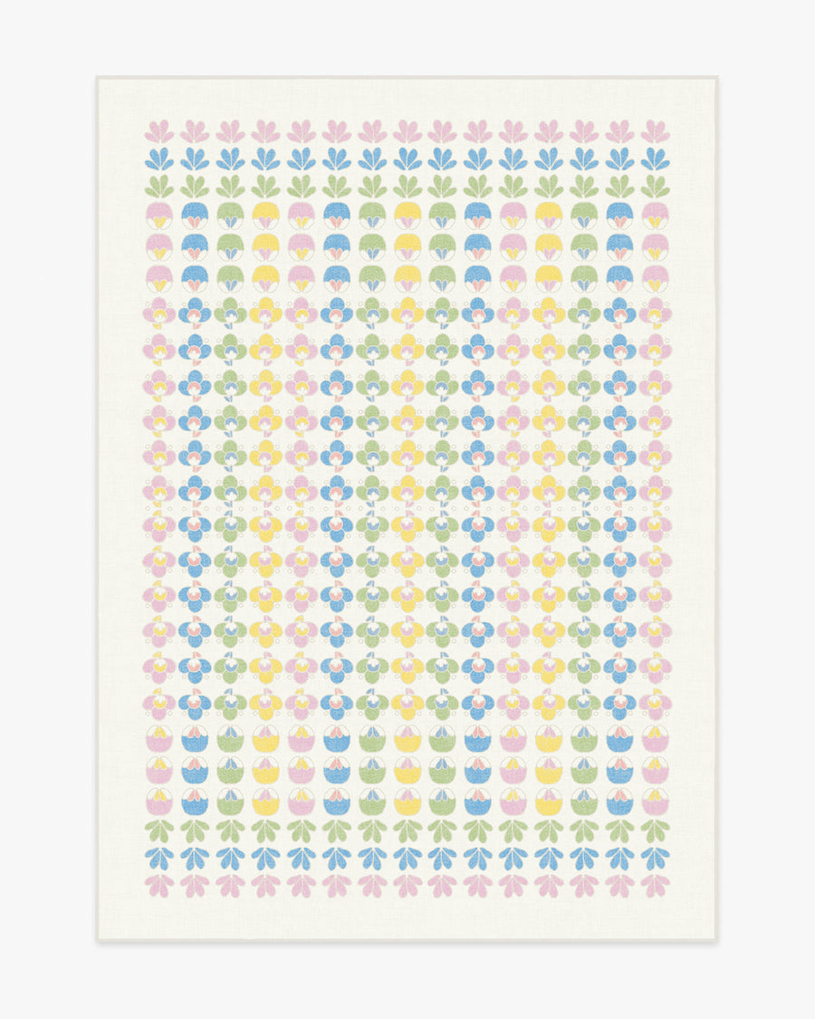 Ditzy Daisy — Halı, Çok Renkli, AREA, beyaz zemin, 5x7