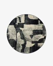 Riven — Halı, Antrasit Krem, ROUND, beyaz zemin, 6R