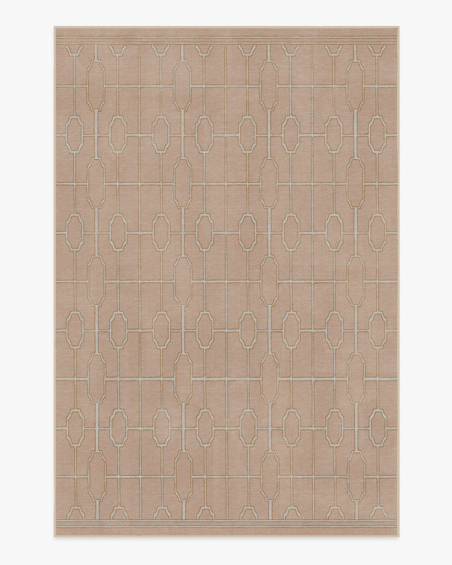 Diana Trellis — Halı, Gül Altın, AREA, beyaz zemin, 6x9