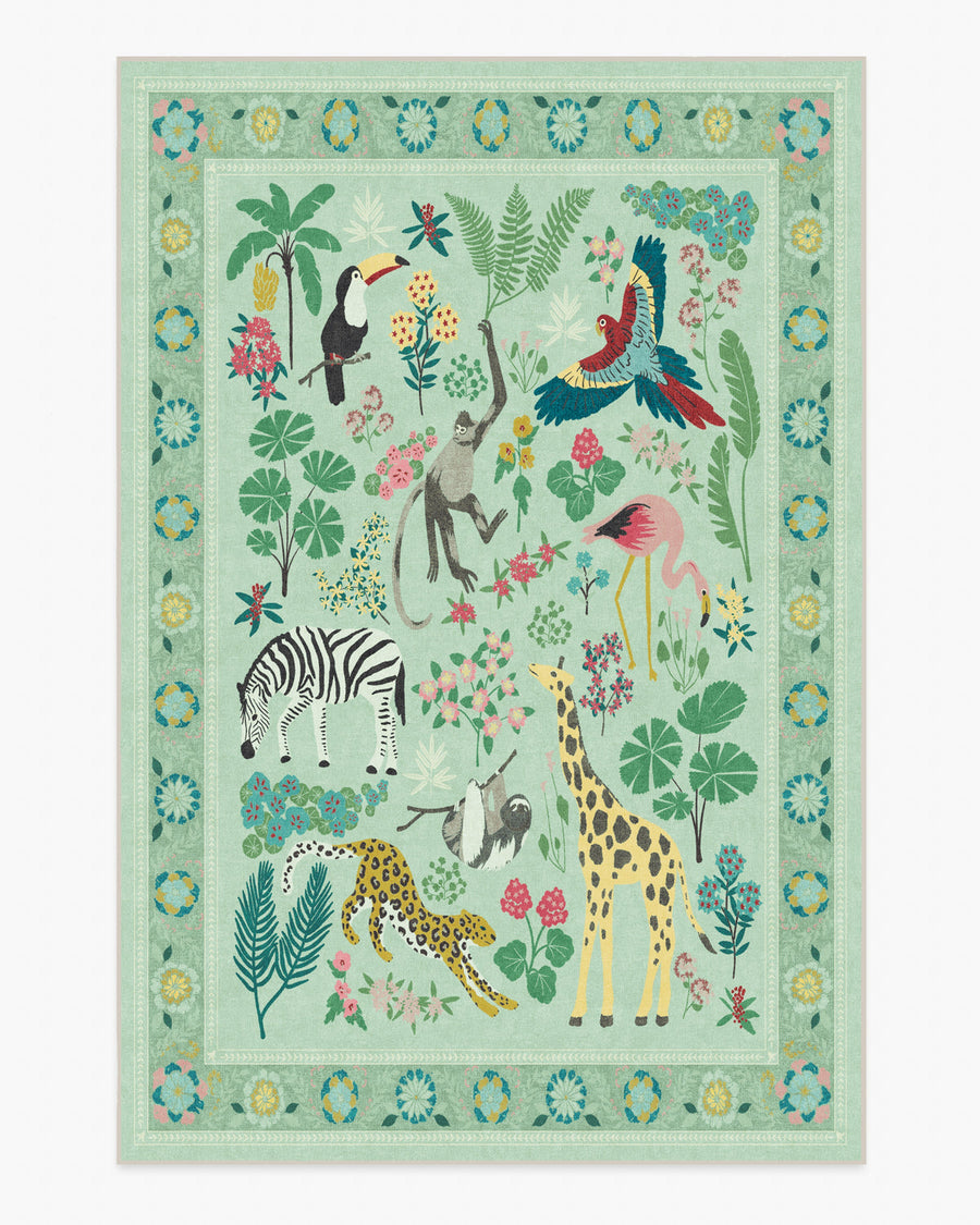 Jingle Jungle — Halı, Adaçayı, AREA, beyaz zemin, 6x9