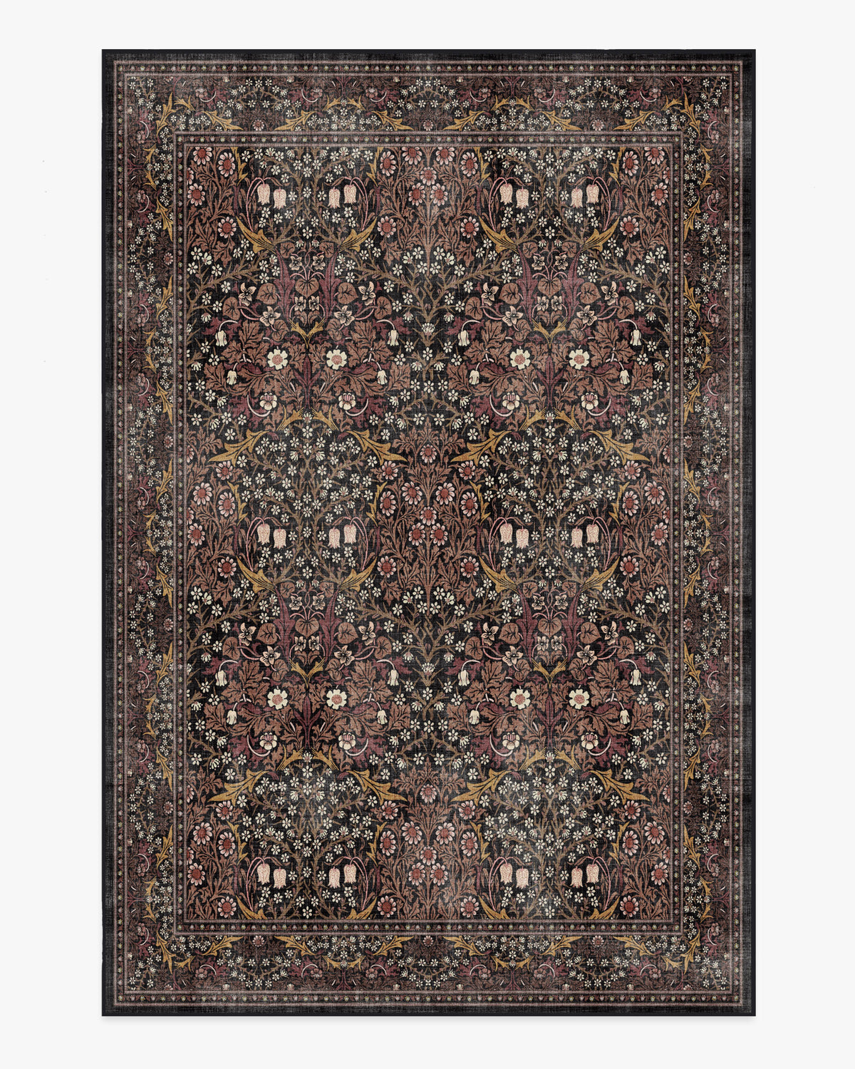 Morris And Co Blackthorn — Halı, Antrasit Kehribar, AREA, beyaz zemin, 6x9