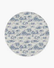 Toile — Halı, Mavi, ROUND, beyaz zemin, 8R