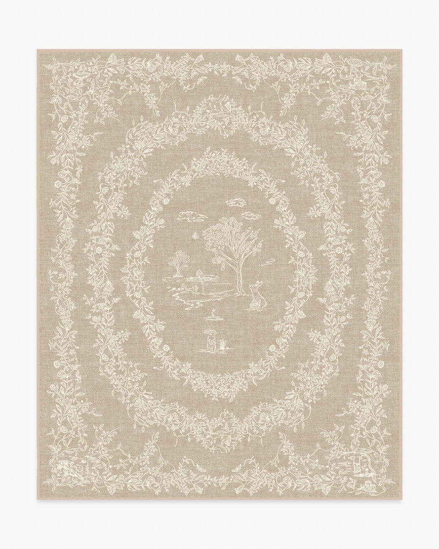 Bashful Bunny Toile — Halı, Doğal, AREA, beyaz zemin, 8x10