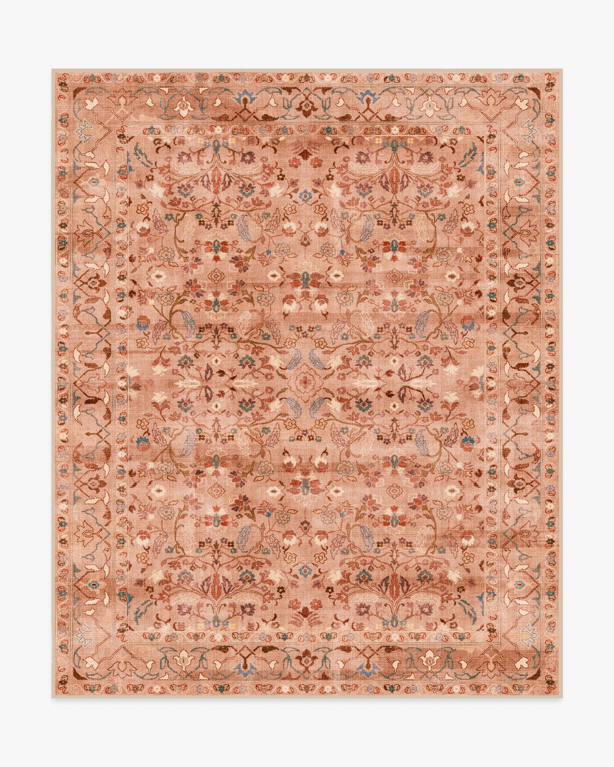 Alba — Halı, Terracotta Gül, AREA, beyaz zemin, 8x10