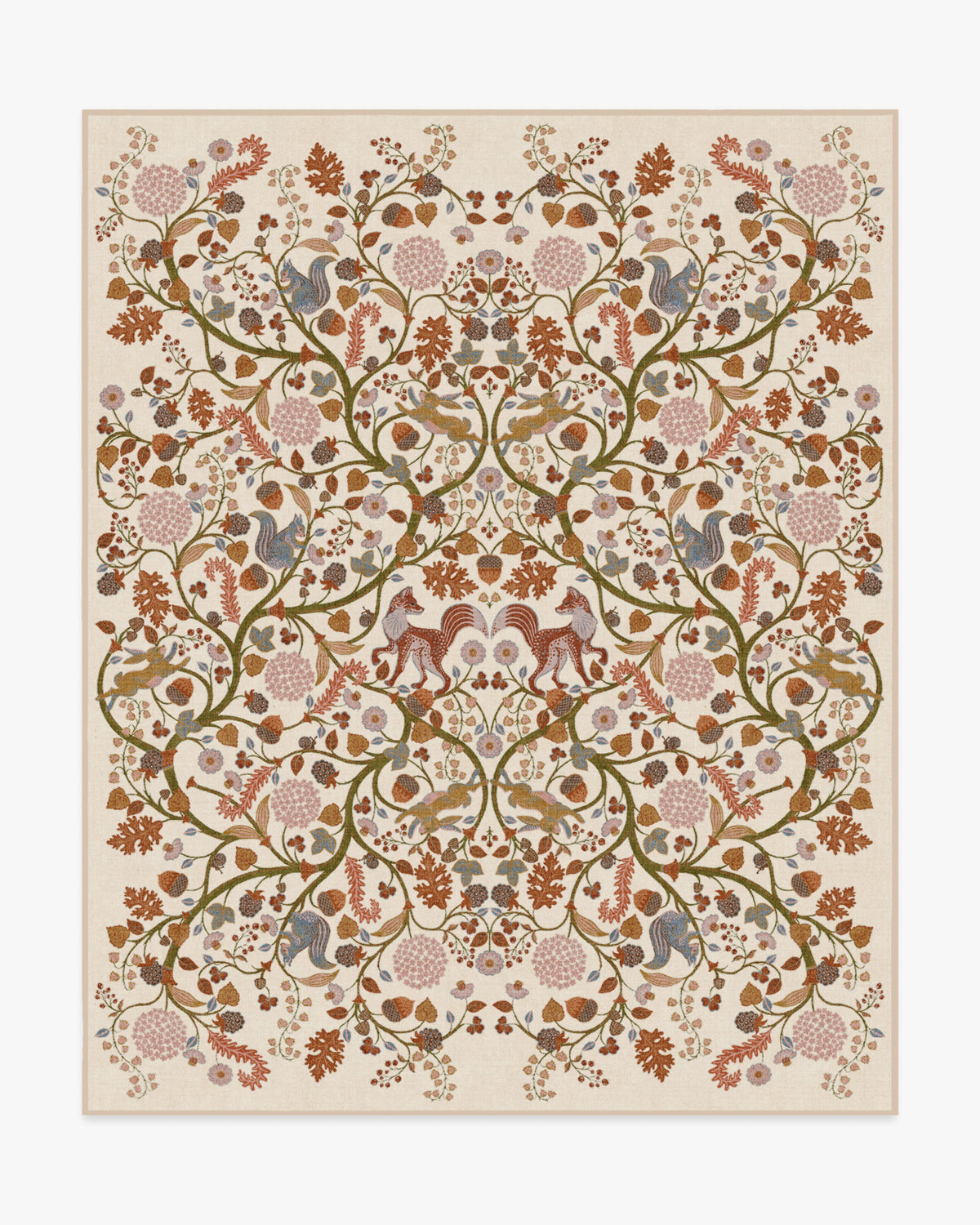 Foxglove — Halı, Orman Krem Çok Renkli, AREA, beyaz zemin, 8x10