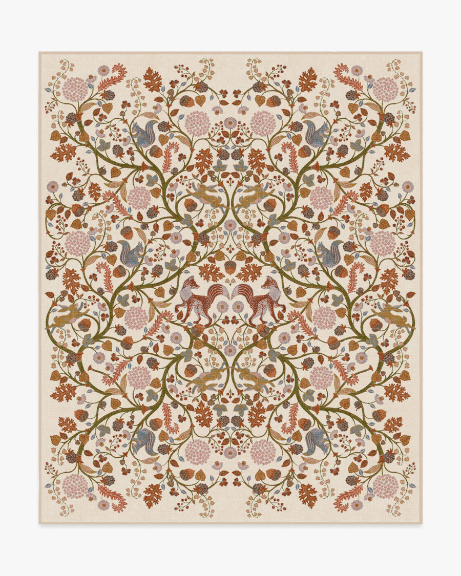 Foxglove — Halı, Orman Krem Çok Renkli, AREA, beyaz zemin, 8x10