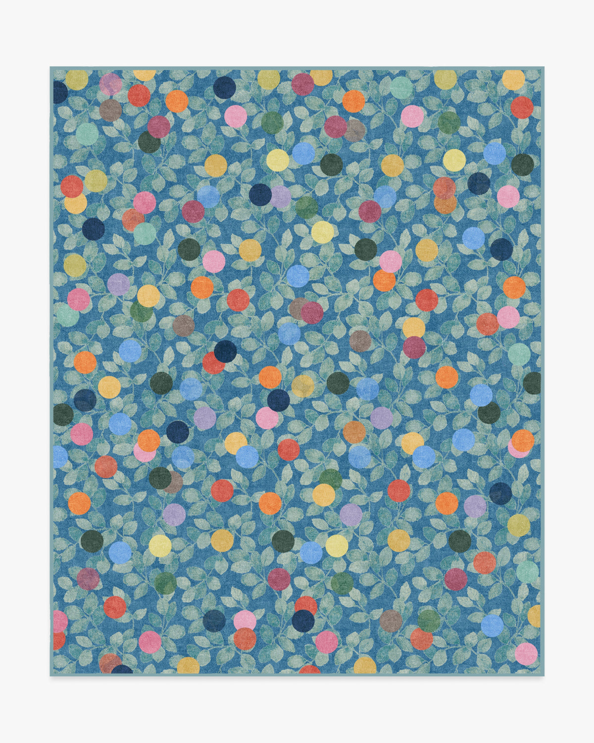 Botanical Whimsy Dots — Halı, Mavi, AREA, beyaz zemin, 8x10