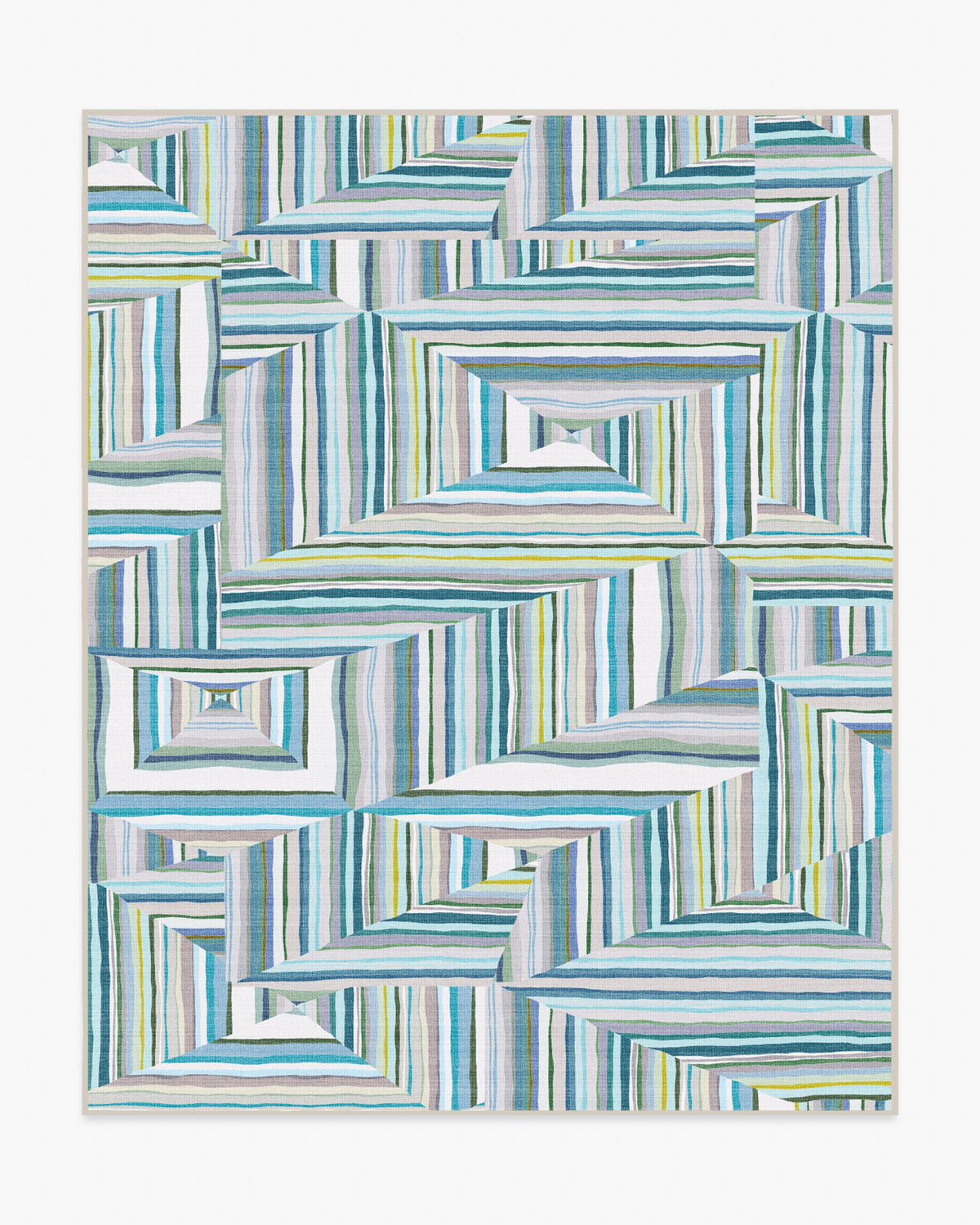 Riviera — Halı, Turkuaz, AREA, beyaz zemin, 8x10