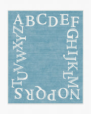 Easy As Abc — Halı, Arduvaz Mavisi, AREA, beyaz zemin, 8x10