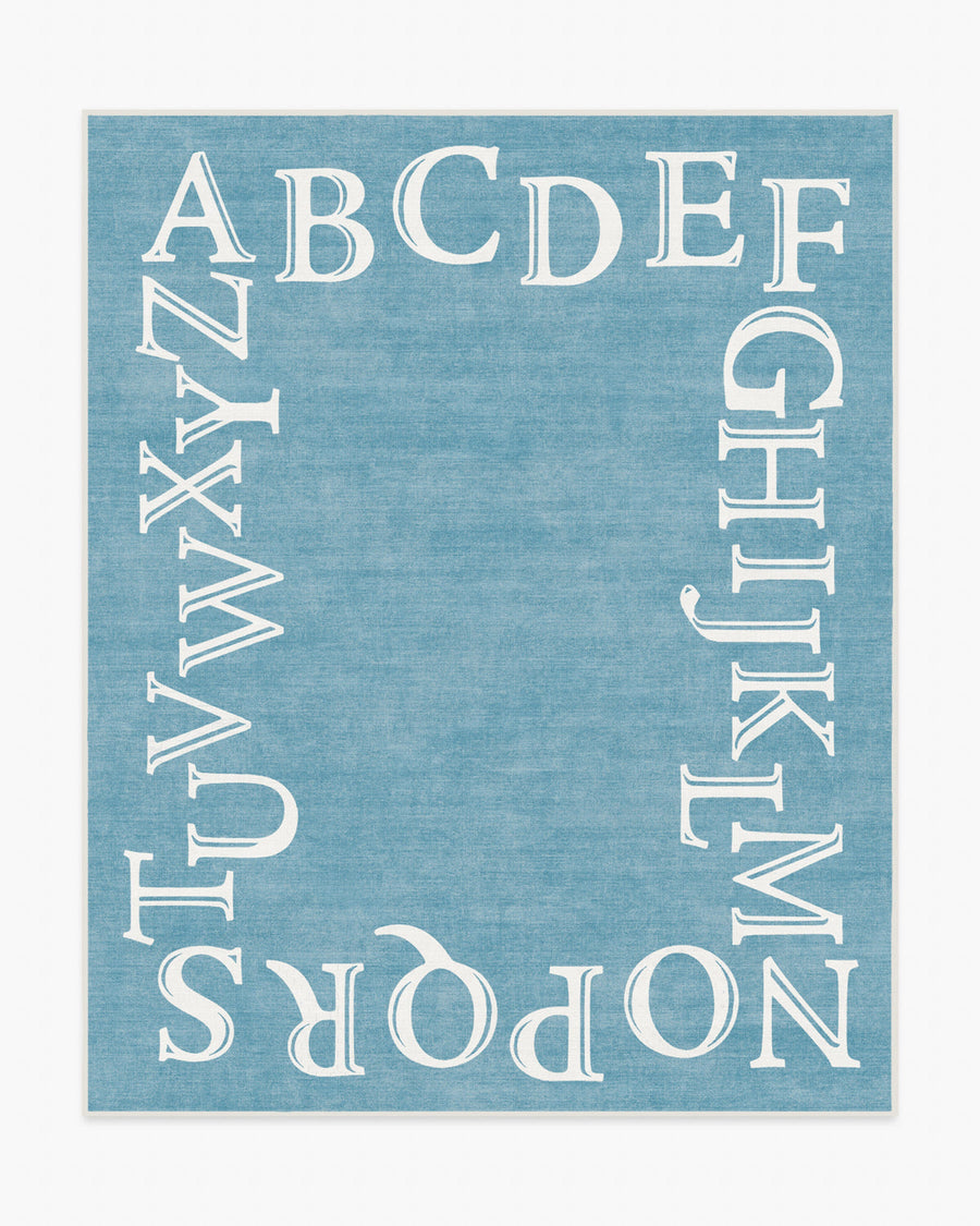 Easy As Abc — Halı, Arduvaz Mavisi, AREA, beyaz zemin, 8x10