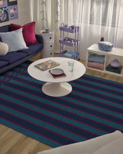 Helen Varsity Stripe — Halı, Turkuaz Lacivert, AREA, yaşam alanı, 6x9