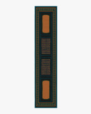 Nerissa — Halı, Turkuaz Altın, RUNNER, beyaz zemin, 2x12