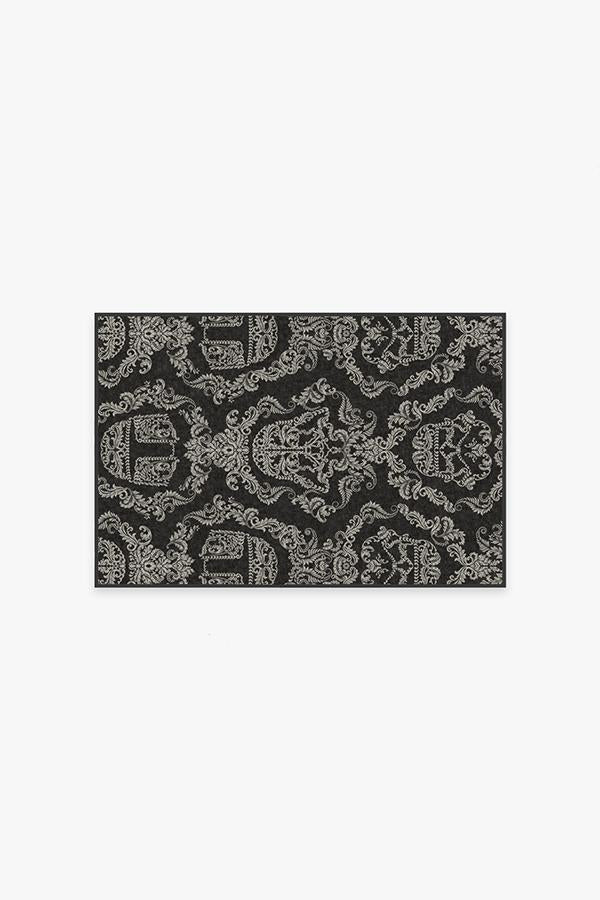 Dark Side Damask — Halı, Antrasit, AREA, beyaz zemin, 2x3