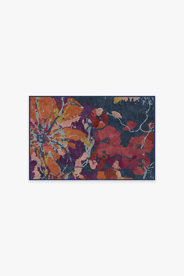 Watercolor Floral — Halı, Lacivert, AREA, beyaz zemin, 2x3