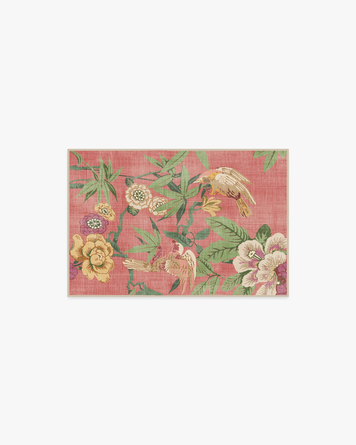 Bamboo Bird — Halı, Blossom Pembe, AREA, beyaz zemin, 2x3