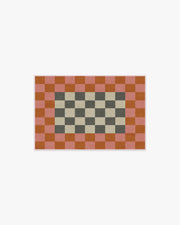 Checker Border — Halı, Pembe Turuncu, AREA, beyaz zemin, 2x3