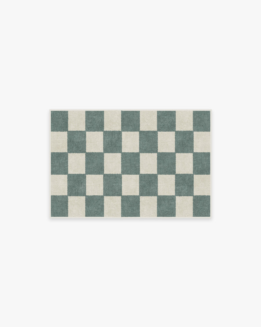 Jaque Checkered — Halı, Arduvaz Yeşil, AREA, beyaz zemin, 2x3