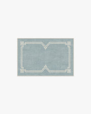 Chrysler Border Chambray — Halı, Mavi, AREA, beyaz zemin, 2x3