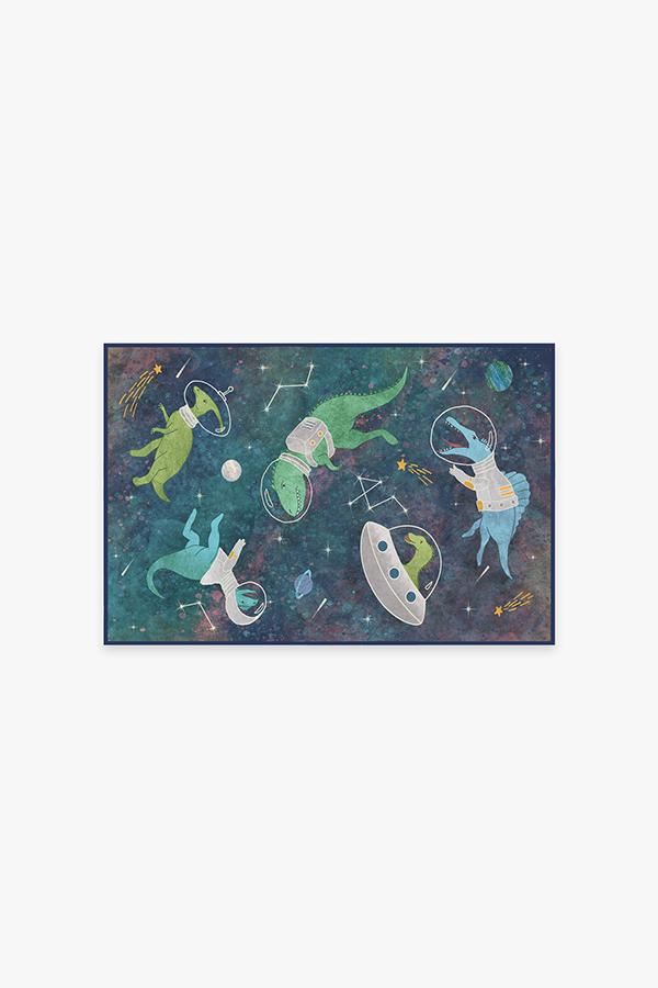 Dinosaurs In Space — Halı, Yeşil, AREA, beyaz zemin, 2x3