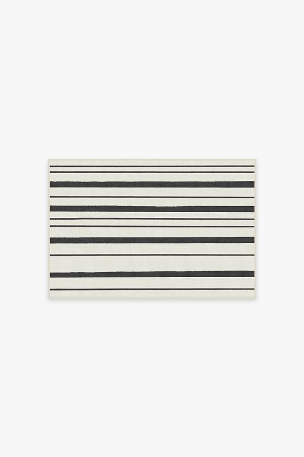 Hudson Stripe — Halı, Siyah, AREA, beyaz zemin, 2x3