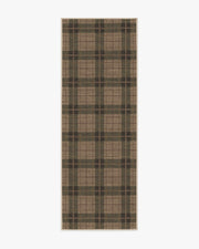Alfie Plaid — Halı, Doğal Yeşil, RUNNER, beyaz zemin, 2x7
