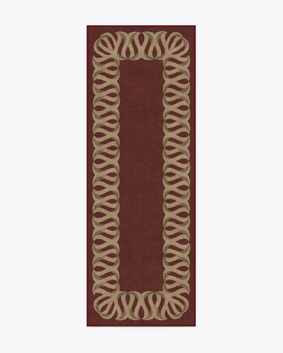 Ribbon Border — Halı, Kırmızı Doğal, RUNNER, beyaz zemin, 2x7