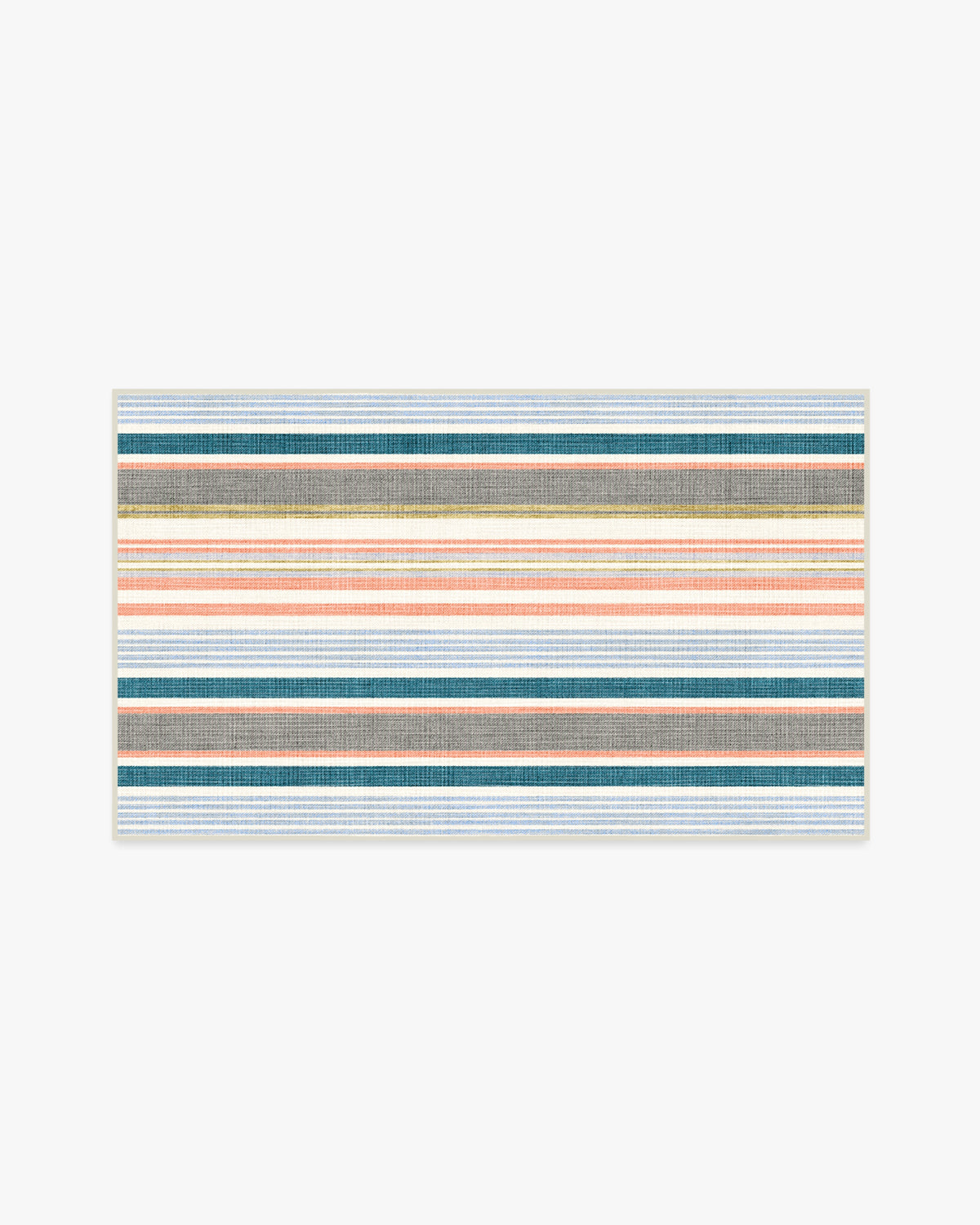 Tropez Stripe — Halı, Turkuaz Çok Renkli, AREA, beyaz zemin, 3x5