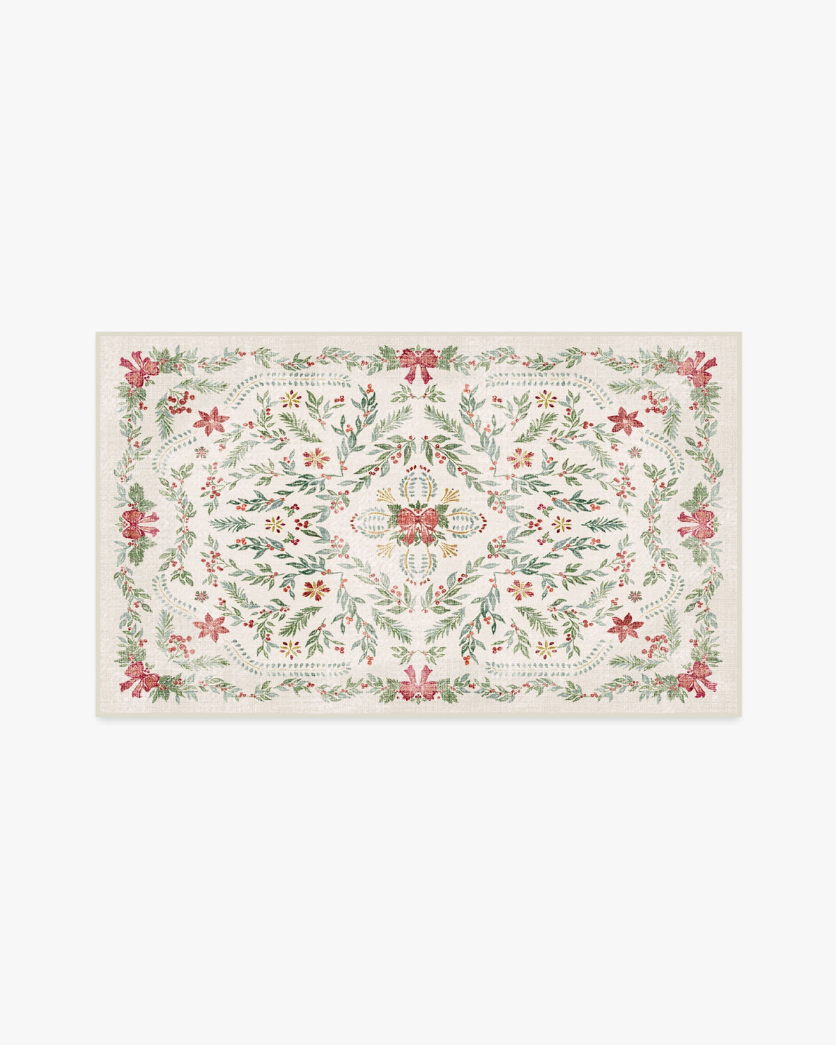 Deck The Halls — Halı, Krem Çok Renkli, AREA, beyaz zemin, 3x5