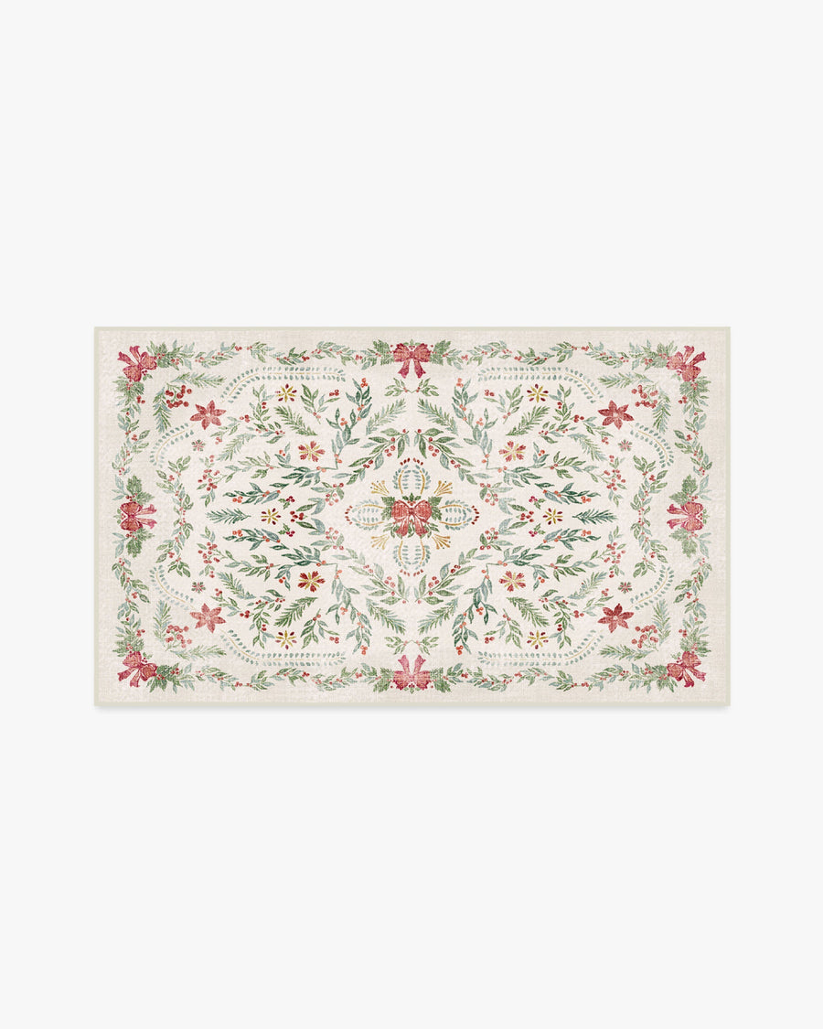 Deck The Halls — Halı, Krem Çok Renkli, AREA, beyaz zemin, 3x5