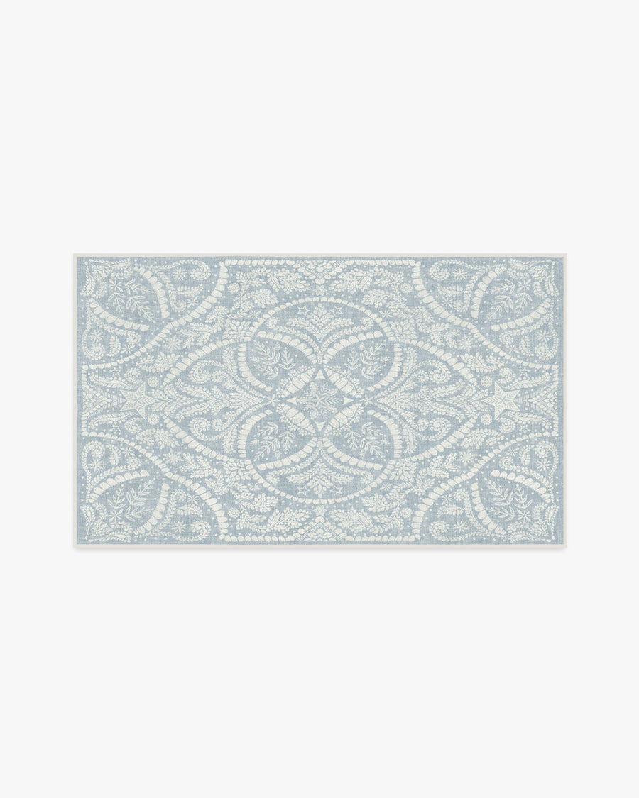 Winter Medallion — Halı, Dusty Mavi, AREA, beyaz zemin, 3x5