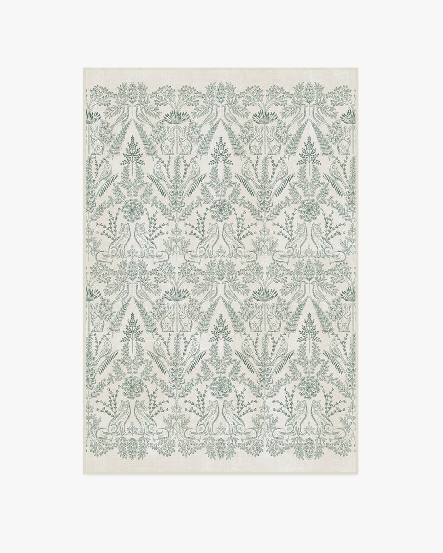 Fern Fable — Halı, Yeşil, AREA, beyaz zemin, 4x6