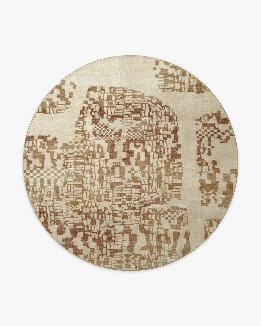 Tessra — Halı, Bronze Krem, ROUND, beyaz zemin, 8R