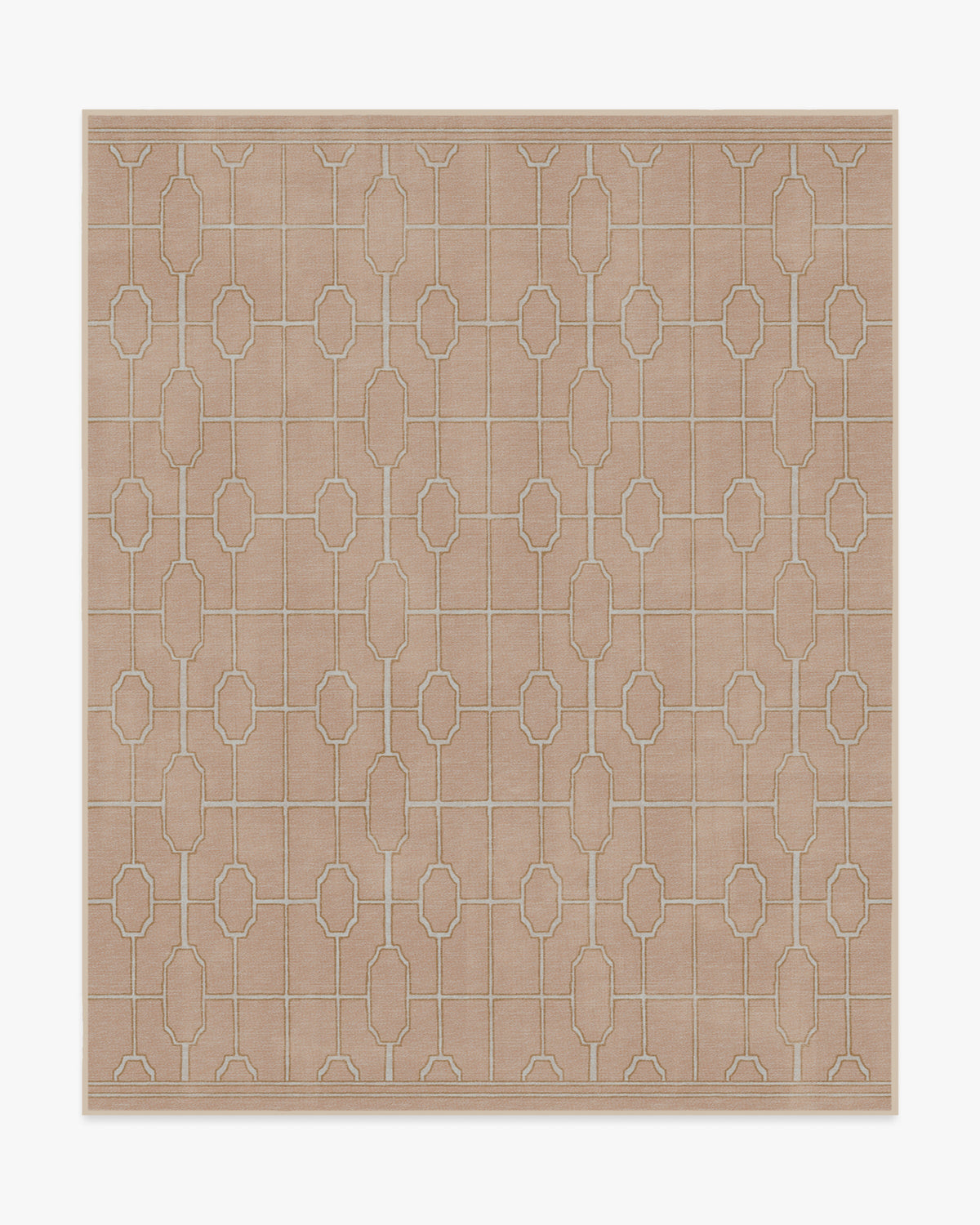 Diana Trellis — Halı, Gül Altın, AREA, beyaz zemin, 8x10