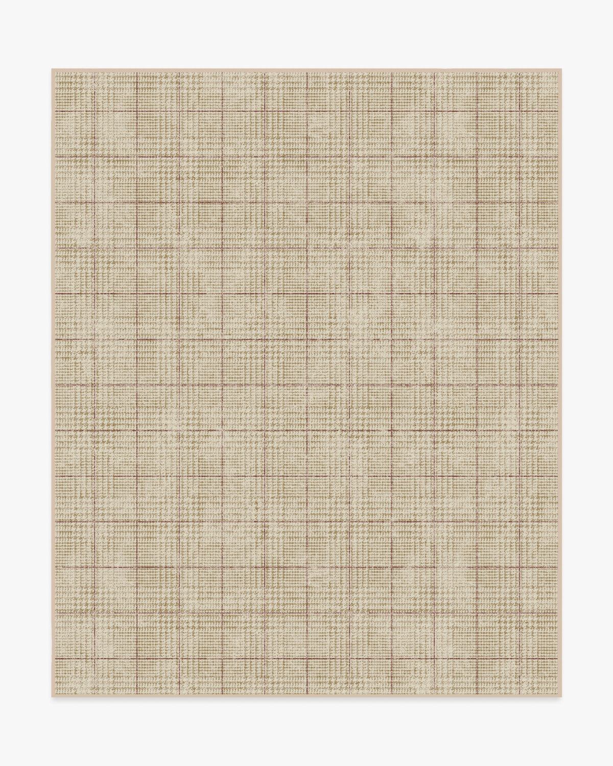 Glen Plaid — Halı, Deve Tüyü Bordo, AREA, beyaz zemin, 8x10