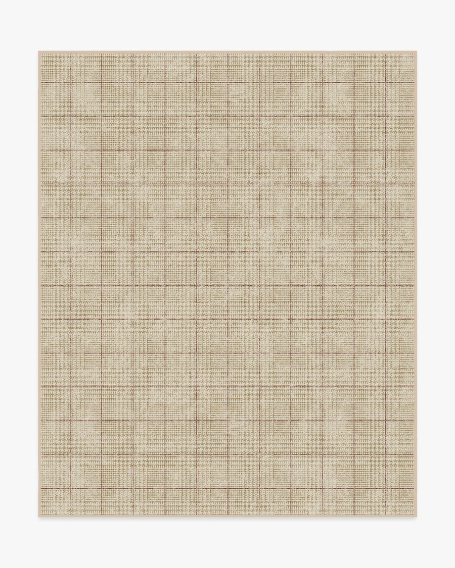 Glen Plaid — Halı, Deve Tüyü Bordo, AREA, beyaz zemin, 8x10