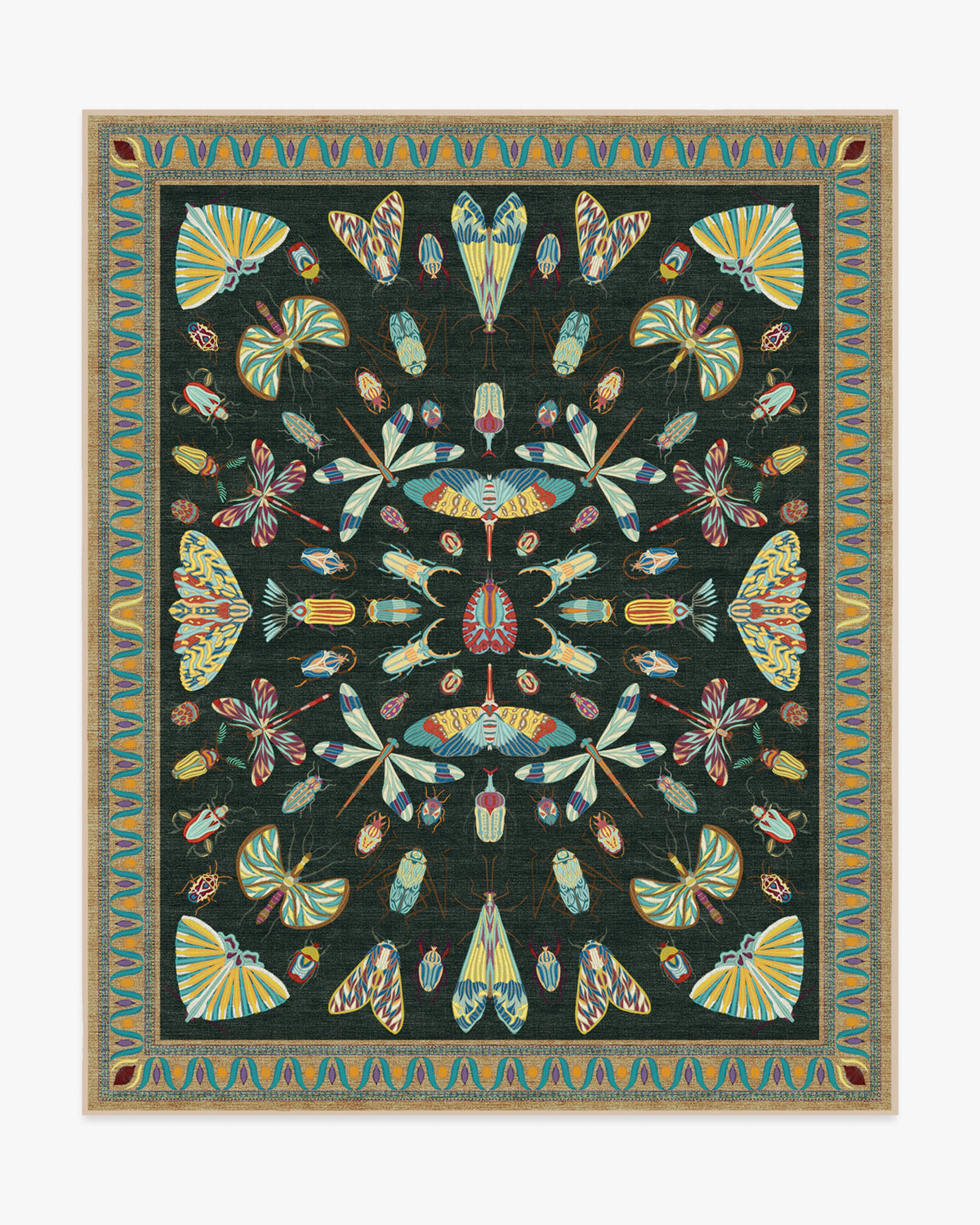 Flutterby — Halı, Antrasit, AREA, beyaz zemin, 8x10