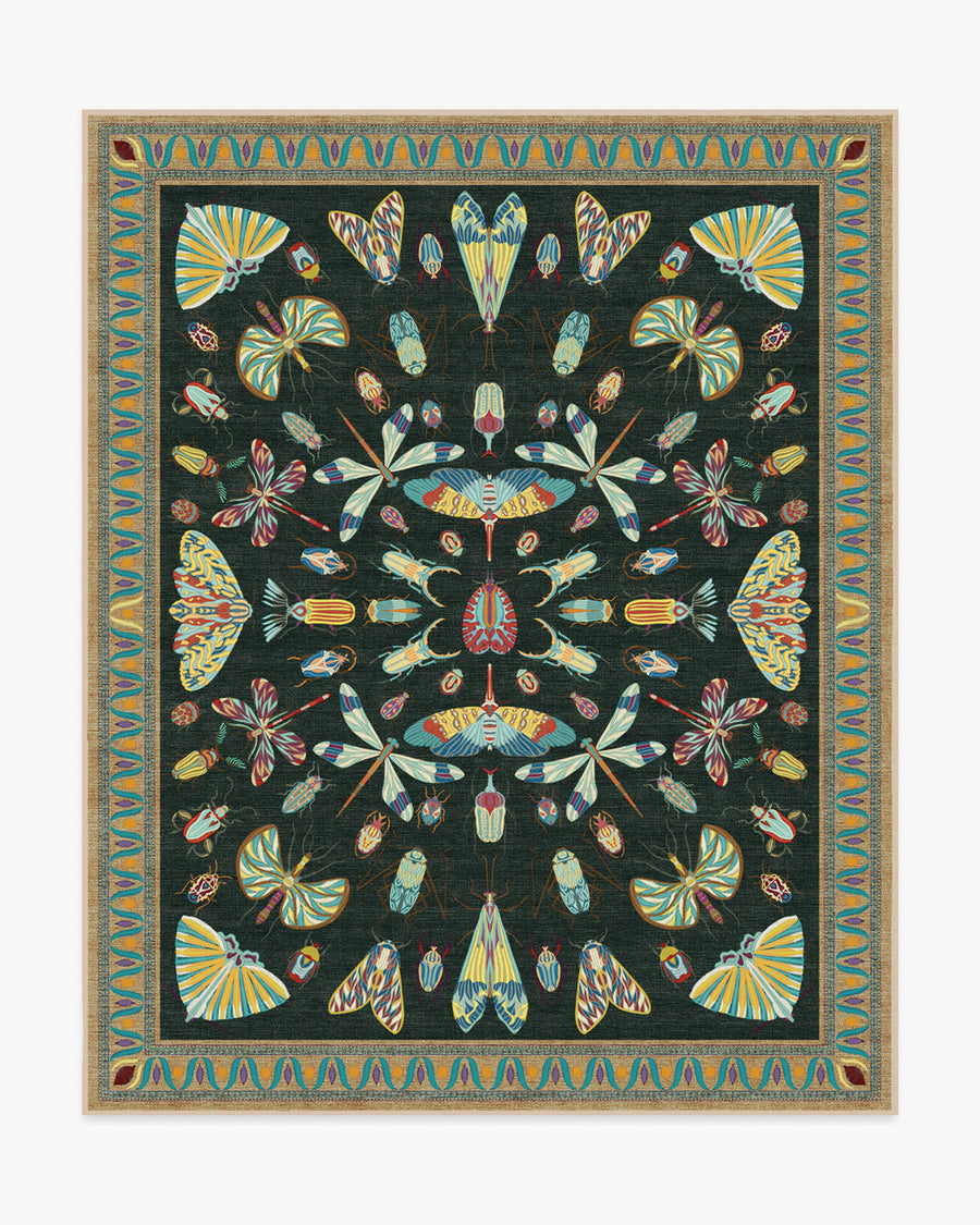 Flutterby — Halı, Antrasit, AREA, beyaz zemin, 8x10