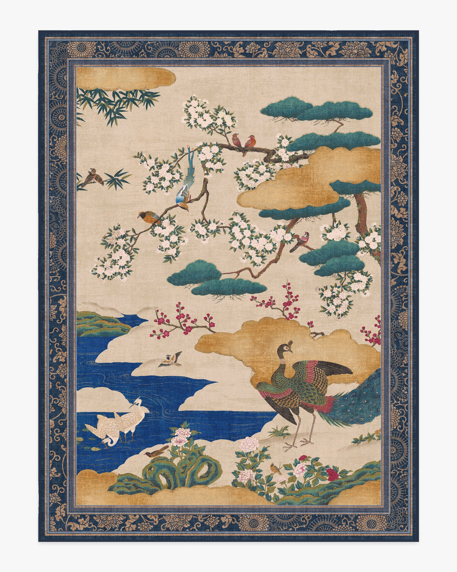 Kano Garden — Halı, Çok Renkli, AREA, beyaz zemin, 9x12