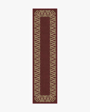 Ribbon Border — Halı, Kırmızı Doğal, RUNNER, beyaz zemin, 2x10