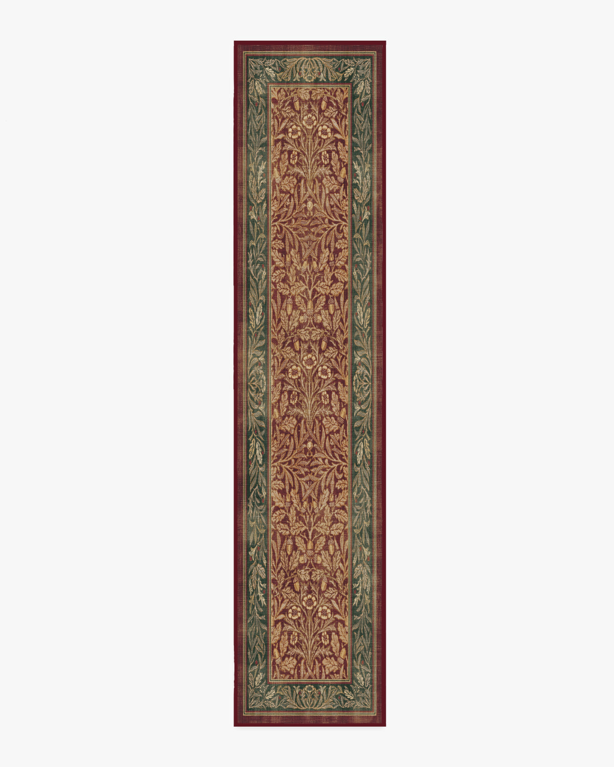 Morris And Co Acorn — Halı, Kehribar Kırmızı, RUNNER, beyaz zemin, 2x12