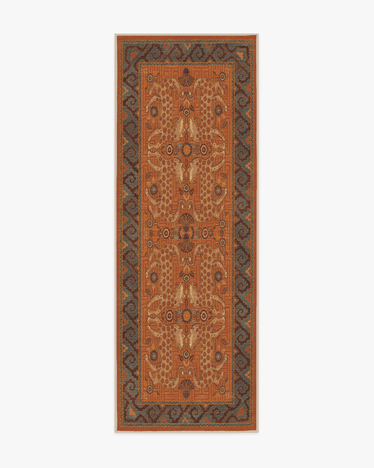 Justina Blakeney Eartha — Halı, Terracotta, RUNNER, beyaz zemin, 2x7