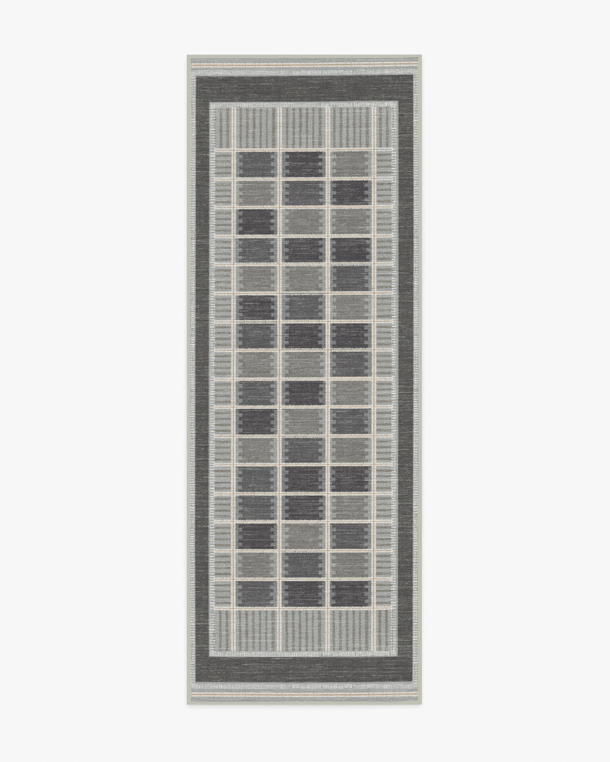 Agnes — Halı, Antrasit, RUNNER, beyaz zemin, 2x7